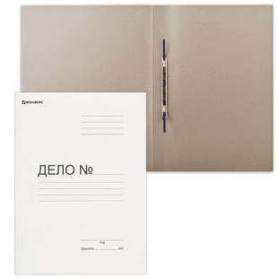 Скоросшиватель картонный BRAUBERG, 400 г/м2, белый