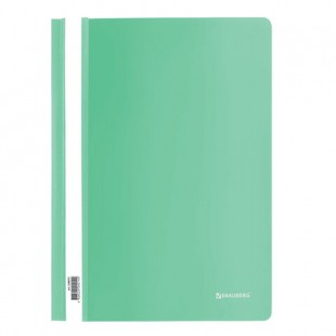 Папка-скоросшиватель BRAUBERG, А4, 130/180 мкм, пластик, бирюзовый