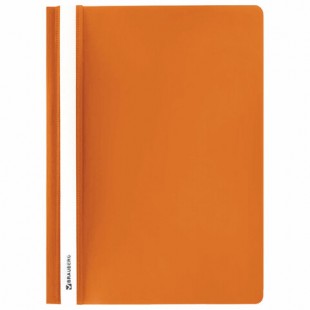 Папка-скоросшиватель BRAUBERG, А4, 130/180 мкм, пластик, оранжевый
