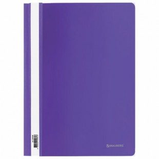 Папка-скоросшиватель BRAUBERG, А4, 130/180 мкм, пластик, фиолетовый