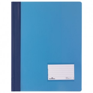 Папка-скоросшиватель DURABLE, А4, 280 мкм, карман, пластик, прозрачный синий