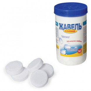 Таблетки дезинфицирующие ЖАВЕЛЬОН "Солид", 1 кг, банка 320 штук