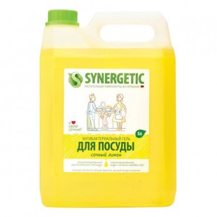 Средство для мытья посуды SYNERGETIC "Антибактериальное. Лимон", 5 л