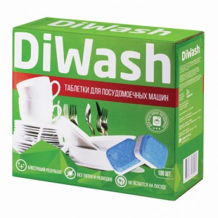 Таблетки для посудомоечных машин DIWASH, комплект 100 штук