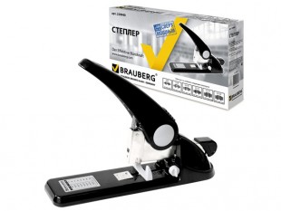 Степлер мощный BRAUBERG "Heavy duty GT", №24/6-23/24, на 200 листов, металл\пластик, черный