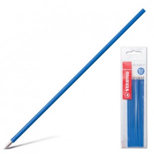 Стержни шариковые STABILO "Liner", 135 мм, узел 0,7 мм, пластик, синий, комплект 10 штук