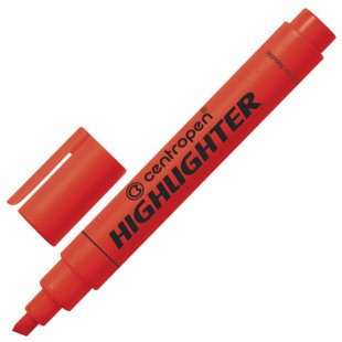 Текстмаркер CENTROPEN, скошенный наконечник 1-4,6 мм, неон красный