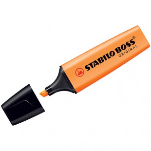 Текстмаркер STABILO "Boss", скошенный наконечник 2-5 мм, оранжевый
