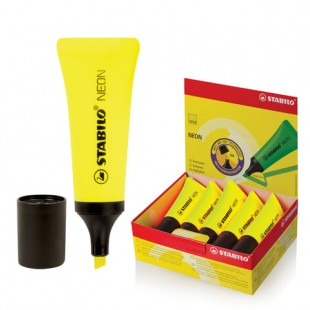 Текстмаркер STABILO "Neon", скошенный наконечник 2-5 мм, желтый