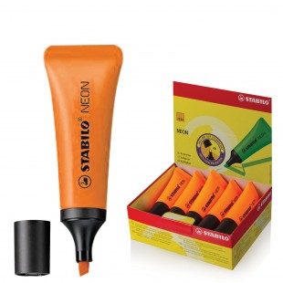 Текстмаркер STABILO "Neon", скошенный наконечник 2-5 мм, оранжевый