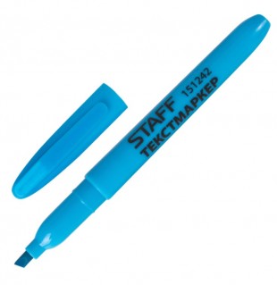 Текстмаркер STAFF, скошенный наконечник 1-3 мм, голубой