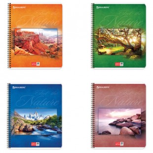 Тетрадь BRAUBERG ЭКО "Природа", 48 листов, клетка, спираль