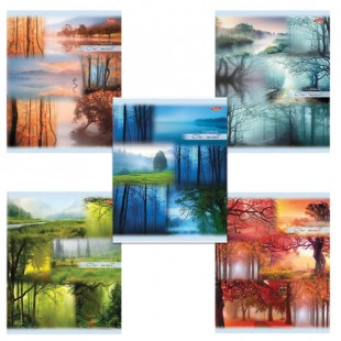 Тетрадь HATBER "Пробуждение природы", 80 листов, линия, скрепка