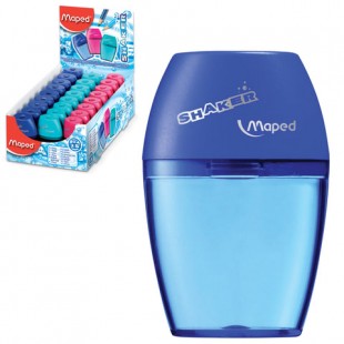 Точилка с контейнером повышенной вместимости MAPED (Франция) "Shaker", 1 отверстие, пластик, ассорти