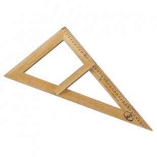 Треугольник для классной доски деревянный, 60х30х40 см, прямоугольный, С364