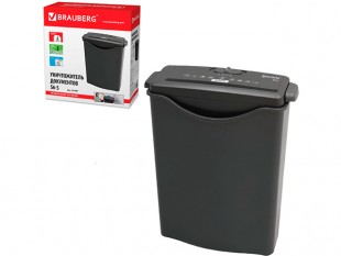 Уничтожитель (шредер) BRAUBERG S6-S для 1 человека, 1 уровень секретности, полоски 8 мм, 6 листов, 7,5 л, карты, 531087