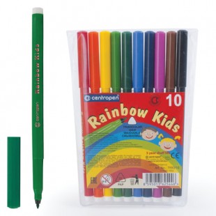 Фломастеры CENTROPEN "RAINBOW KIDS", набор 10 цветов