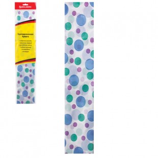 Цветная бумага крепированная BRAUBERG, пузыри, растяжение до 25%, 22 г/м2, европодвес, 50х200 см, 127940