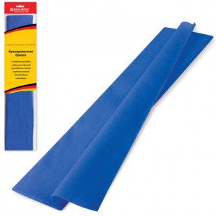 Бумага крепированная BRAUBERG, 50х200 см, 25 г/м2, синий