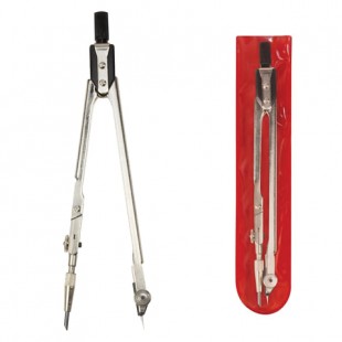 Циркуль чертежный GLOBUS, 155 мм, сталь, металлик, чехол