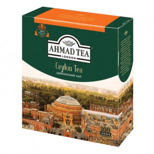 Чай черный AHMAD "Ceylon Tea", 100 пакетиков с ярлычками по 2 г