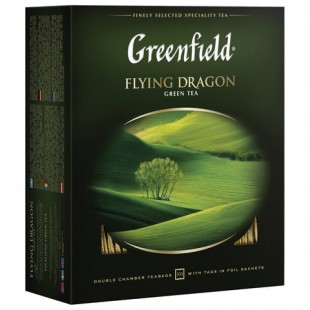 Чай зеленый GREENFIELD "Flying Dragon", 100 пакетов, коробка