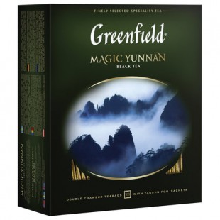 Чай черный GREENFIELD "Magic Yunnan", 100 пакетов, коробка