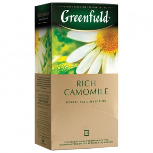 Чай травяной GREENFIELD "Rich Camomile", 25 пакетов, коробка