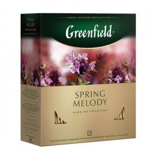 Чай черный GREENFIELD "Spring Melody", 100 пакетов, коробка
