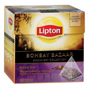 Чай черный LIPTON "Bombay Bazaar", 36 г, коробка 20 пакетов