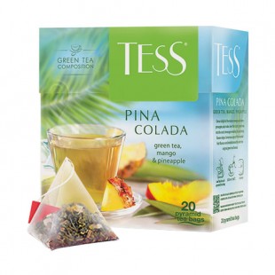 Чай зеленый TESS "Pina Colada", 20 пирамидок, коробка