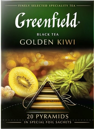 Чай черный GREENFIELD "Golden Kiwi", 20 пирамидок, коробка