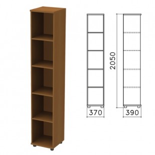 Шкаф-стеллаж МОНОЛИТ, 370х390х2050 мм, 4 полки, орех гварнери