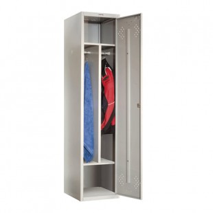 Шкаф металлический для одежды ПРАКТИК "LS-11-40D", 2 отделения, 1830х418х500 мм, 22 кг, разборный