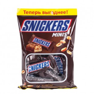Шоколадные батончики SNICKERS "Minis", 180 г, флоу-пак