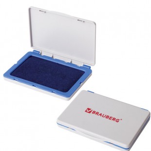 Штемпельная подушка BRAUBERG, 100х80 мм, синий