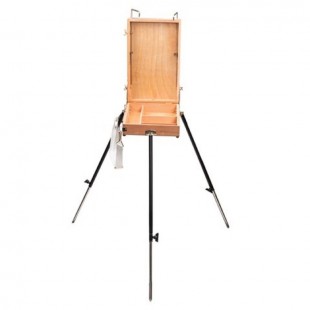 Этюдник BRAUBERG, бук, 40х25х7,5 см, высота холста 70 см, ножки металл 90 см, регулируемый ремень, 190655
