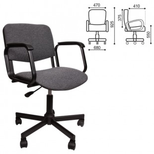 Кресло офисное ФАБРИКАНТ "КР08", ткань/металл, серый