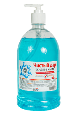Мыло жидкое ЧИСТЫЙ ДАР "Антибактериальное гипоалергенное", 1 л, дозатор