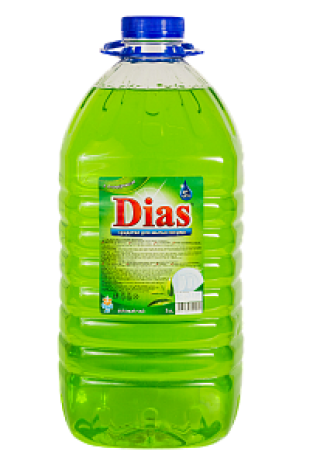 Средство для мытья посуды DIAS "Зеленый чай", 5 л, пэт-бутылка