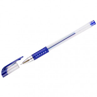 Ручка гелевая OFFICE SPACE, грип, игольчатый узел 0,5 мм, пластик, синий
