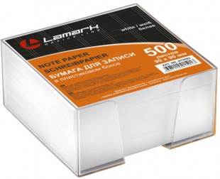 Блок для записей в подставке LAMARK, 90х90мм, 500 листов, белый