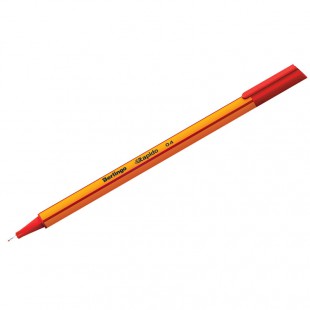 Ручка капиллярная трехгранная BERLINGO "Rapido", узел 0,4 мм, красный