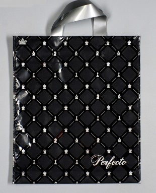 Пакет с петлями ТИКО "Перфекто Шахматы", 35х31 см, 95 мкм, пнд, черный