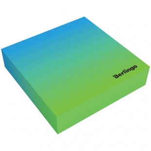 Блок для записей проклеенный BERLINGO "Radiance", 85х85 мм, 200 листов, гардиент голубой/зеленый