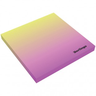 Блок самоклеящийся BERLINGO "Radiance", 75х75 мм, 50 листов, градиент желтый/розовый