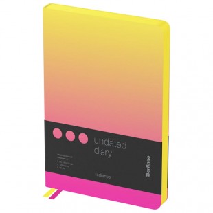 Ежедневник BERLINGO "Radiance", А5, 136 листов, кожзам, желтый/розовый гардиент