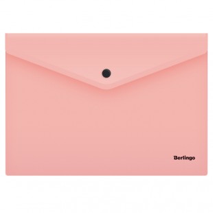 Папка-конверт на кнопке BERLINGO "Instinct", А4, 180 мкм, фламинго