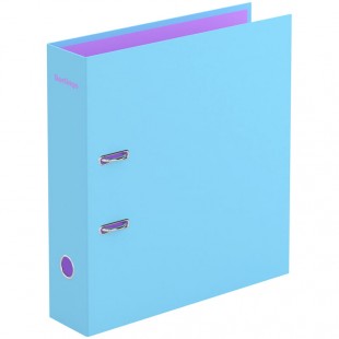 Папка-регистратор BERLINGO "Haze", 80 мм, матовый ламинированный, голубой