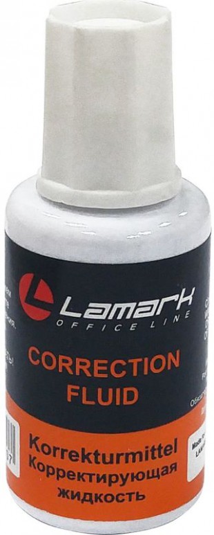 Корректирующая жидкость LAMARK "Fluid", 20 мл, кисть